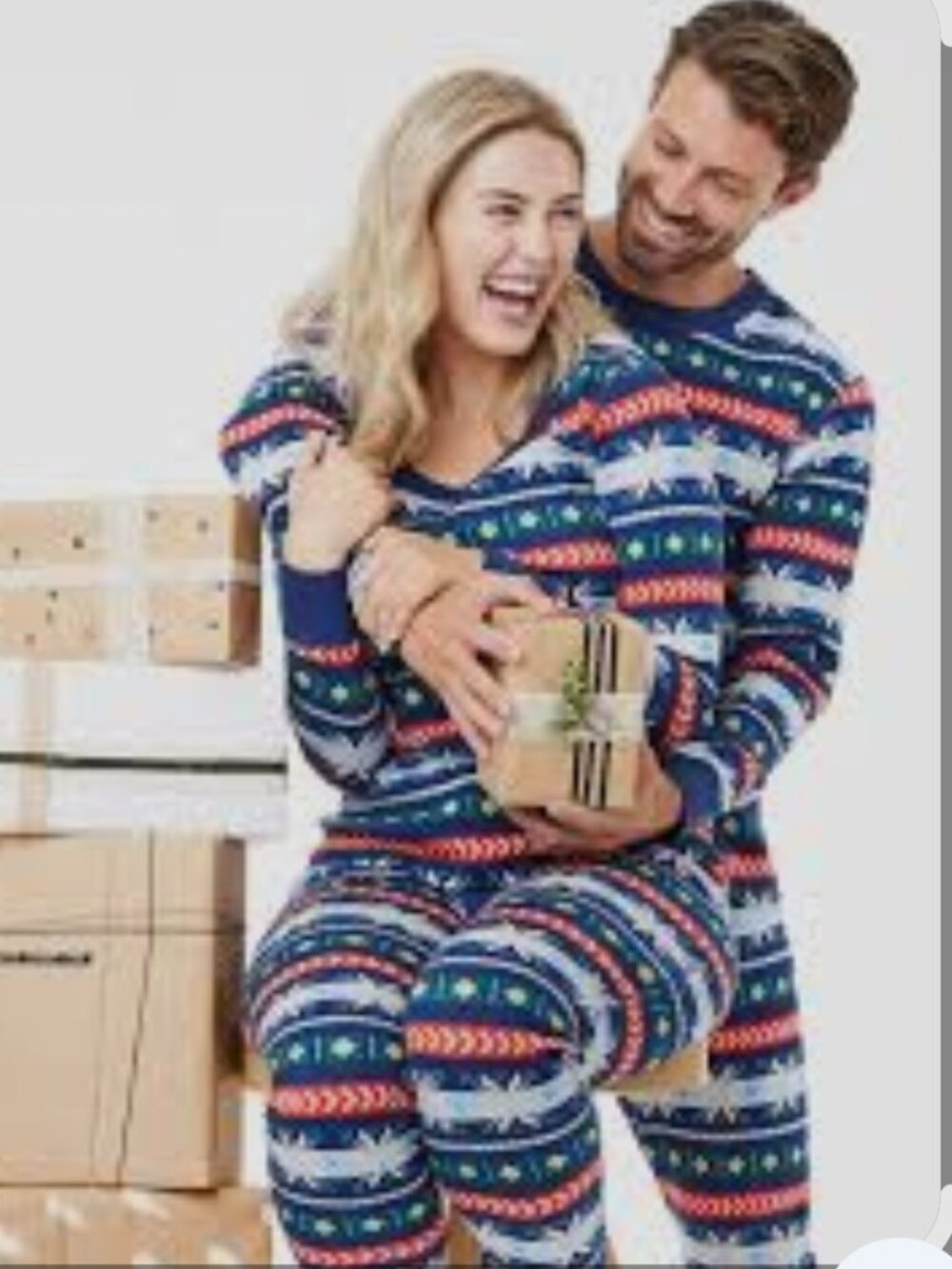 Hanna Andersson Adult Unisex Holiday Pajamas Set M Organic Cotton Fair Isle Snow